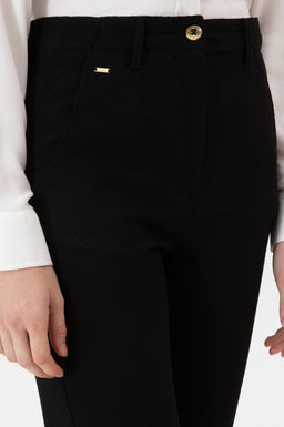 Kad_n Siyah Carrot High Waist Fit Kanvas Pantolon