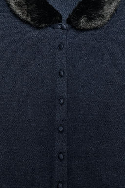CONTRAST KNIT FAUX FUR CARDINGAN - Zara фото 8