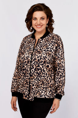 Бомбер Swallow 789 черный+принт леопард  фото 6