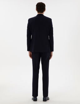 Lacivert Slim Fit Y_n Tak_m Elbise