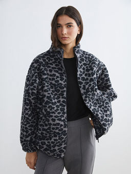 Leopar Desenli Oversize Kad?n Pel?? H?rka
