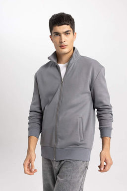 Толстовка Comfort Fit с воротником-стойкой на молнии