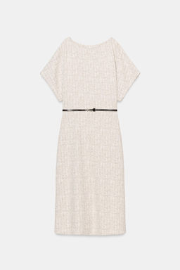 VESTIDO MIDI TEXTURA CINTUR?N / Crudo / Beige - Zara фото 7