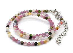 Чокер из турмалина шарик граненый 3мм, 39,5см Радуга камня