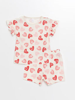 Bisiklet Yaka K?z Bebek ?ortlu Pijama Tak?m?