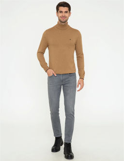 Camel Melanj Slim Fit Bal_k__ Yaka Basic Triko Kazak - Pierre cardin фото 5