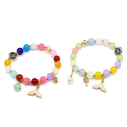 Браслет Русалка шарик 8мм цв.ассорти, 17см