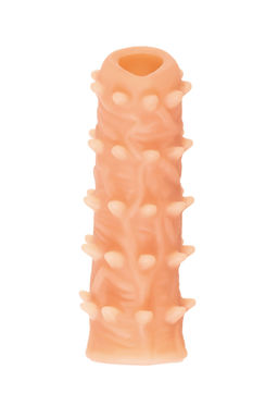 Насадка реалистичная KOKOS NUDE SLEEVE с дополнительной стимуляцией, TPE, телесная, 12 см