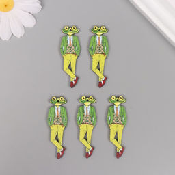Цена за 5 шт. Декор для творчества дерево «Стильная лягушка», 5×1.6×0.3 см