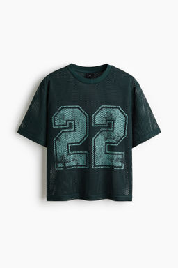 Camiseta de malla con estampado Oversized Fit