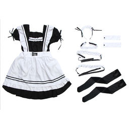 Карнавальный костюм «Милая горничная»: платье, фартук, ободок, чокер, подвязки, манжеты, чулки, р. 48–50