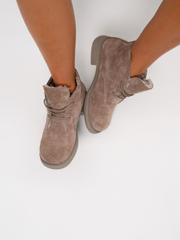 Ботинки 308.патрицияka.Капучино замша/мех