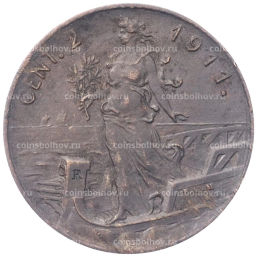 Монета 2 чентезимо 1911 года Италия