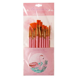 Набор кистей синтетика, 10 штук (№2/0.1,3.6,8.10,6.4,5.2), в блистере, (международный размер)