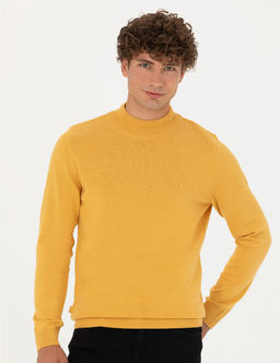 Hardal Slim Fit Yar_m Bal_k__ Yaka Basic Triko Kazak