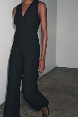 LONG CREPE JUMPSUIT WITH WAISTCOAT DETAIL - Zara фото 3
