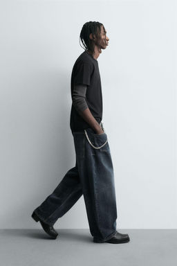 WASHED BALLOON FIT JEANS
