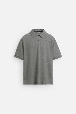 STRIPED LINEN/COTTON POLO SHIRT - Zara фото 7
