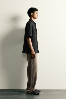CAMISA RELAXED FIT RELIEVE / Negro - Zara фото 4