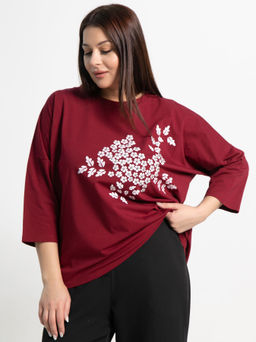 Блуза Ромашка (бордовая) Б15383-24М