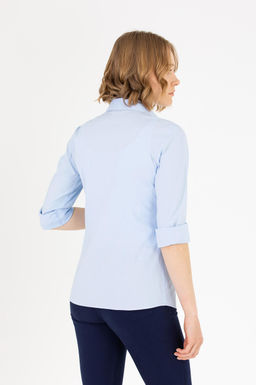 Женская голубая рубашка с длинным рукавом Basic - U.s. polo assn фото 5