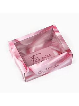 Цена за 5 шт. Коробка складная с пластиковой крышкой «С любовью», 11.5×9×4 см