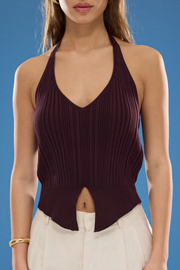 Trendyolmilla Murdum Boyundan Ask?l? Triko Ince Bluz TWOSS25BZ00327  фото 3