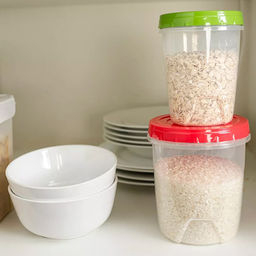 Банка для сыпучих продуктов пластмассовая, набор 2 предмета: 0,6л, 1,3л, закручивающаяся крышка (Россия) - Домашняя мода фото 3