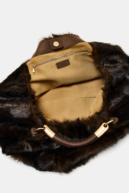 MAXI FAUX FUR BAG - Zara фото 5