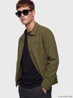 Loose Fit G?mlek Yaka Erkek Ceket