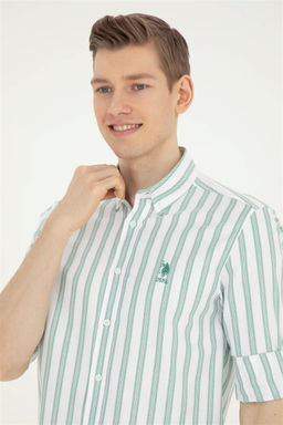 Мужская зеленая рубашка с длинным рукавом - U.s. polo assn фото 2