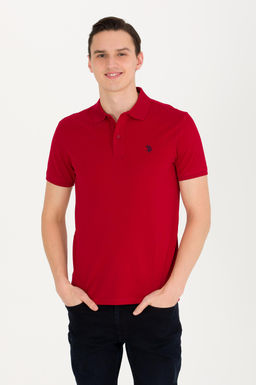 U. S. Polo Assn / Мужская бордово-красная базовая футболка с воротником-поло - U.s. polo assn фото 13