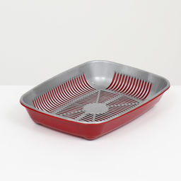 Туалет округлый с сеткой 33,5 х 25 х 6 см, серый/бордовый - Simaland фото 3