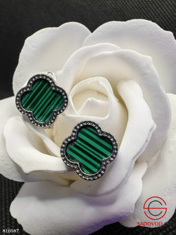 Серьги с имитацией малахита - Bruno фото 2