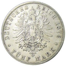 5 марок 1876 года В Германия (Пруссия)