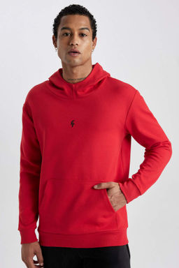 DeFactoFit Standart Fit Kapusonlu Skuba Dalg?c Kumas Cepli Sweatshirt  фото 2