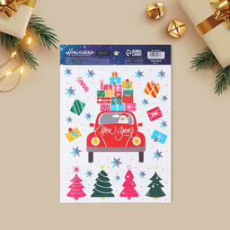 Цена за 2 шт. Наклейки новогодние, интерьерные со светящимся слоем «Новогодняя доставка», 21×29.5 см