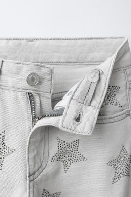 JEANS WIDE LEG ESTAMPADO ESTRELLAS TACHAS / Gris vigor? - Zara фото 3