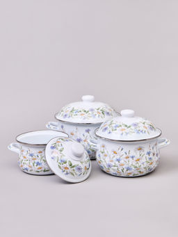 НАБОР КАСТРЮЛЬ AGNESS ЭМАЛИРОВАННЫХ СЕРИЯ SENTIMENT, 6ПР. 1,5/2,8/3,6Л, 16Х10/20Х12/22Х13СМ  фото 3