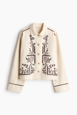 Chaqueta de sarga con dise?o bordado