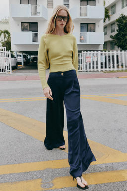 FLOWING SATIN TROUSERS