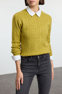 Somon Yumusak Dokulu Dik Yaka Regular Triko Kazak TEDAW25KZ00041 - Trendyolmilla фото 6