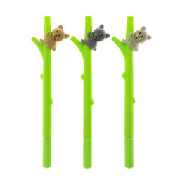 Цена за 12 шт. Ручка - прикол Calligrata Мишка на бамбуке, гелевая, МИКС