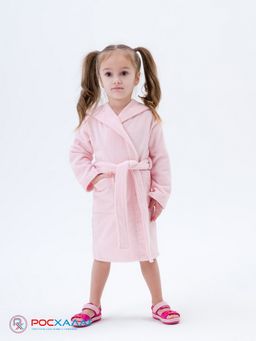 Детский махровый халат с капюшоном розовый МЗ-04 (7)