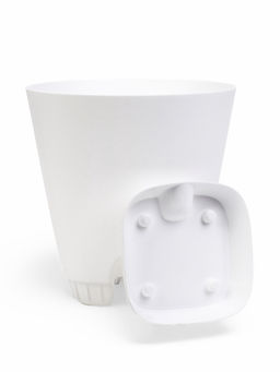 Кашпо с прикорневым поливом 8 л D-24см, H-25см белый "Гранд"