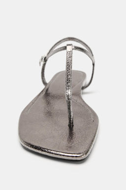 SANDALIA PLANA METALIZADA / Bronce - Zara фото 3
