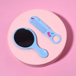 Цена за 5 шт. Набор с зеркалом и расчёской «Русалка», 12×6.1 см, голубой