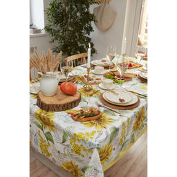 Скатерть Этель. Солнечные цветы, 220?147 см, 100% хлопок, саржа 190 г/м?