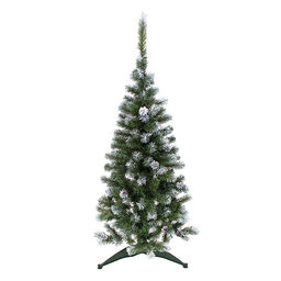 Ель искусственная "Амурская" зеленая заснеженная с шишками 1,5 м