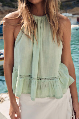 EMBROIDERED GAUZE TOP - Zara фото 3